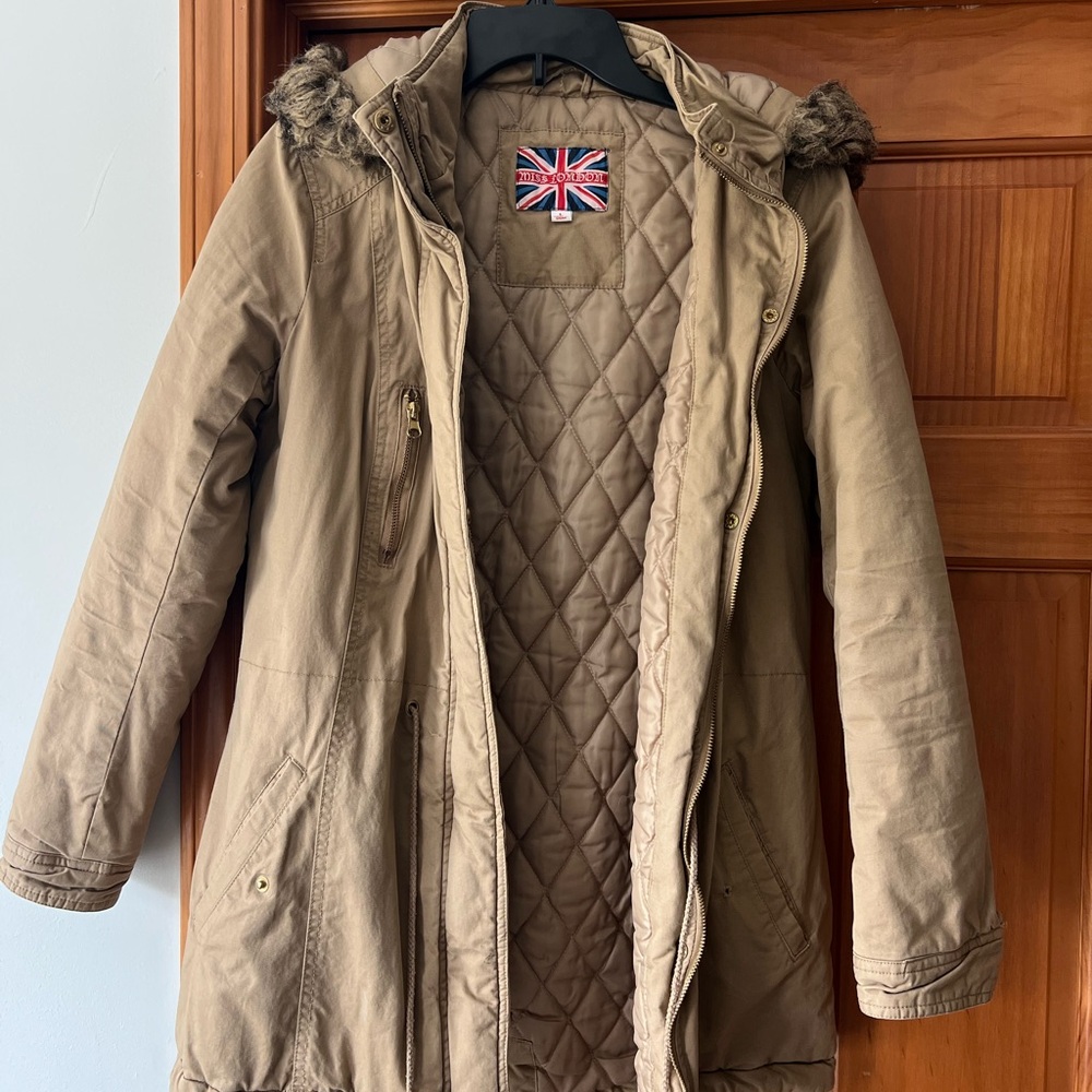 Miss London Beige Quilted Jacket